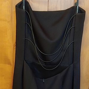 Strapless black gown